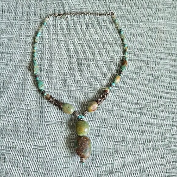 Handmade Boho Beaded Necklace - Picture 1 of 4